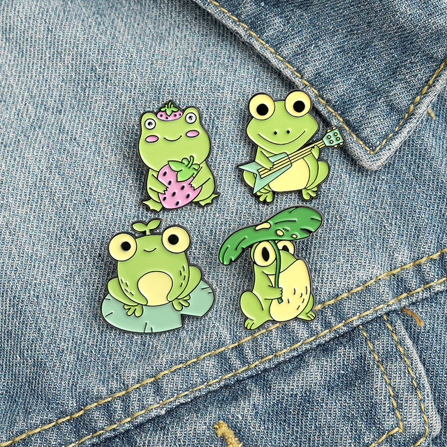 Cartoon Cute Frog Pin, Drip Enamel Frog Guitar Brooch Wholesale, Bag  Decoration Badge, Gift For Friends - Pins & Badges - AliExpress